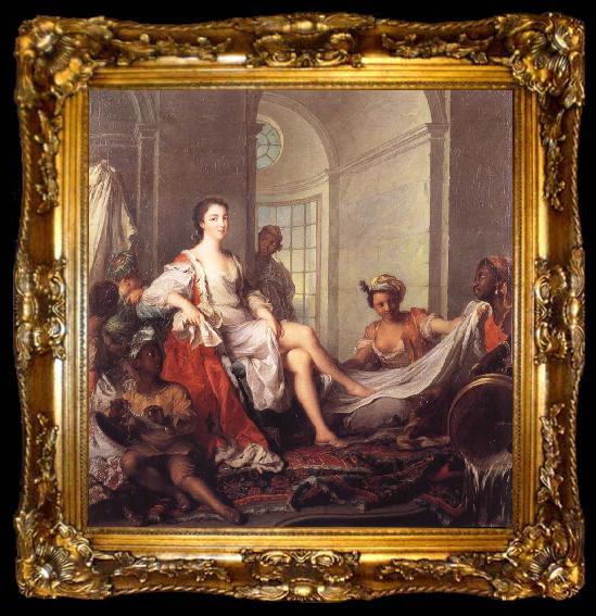 framed  Jjean-Marc nattier Mademoiselle de Clermont at her Bath,Attended by Slaves, ta009-2